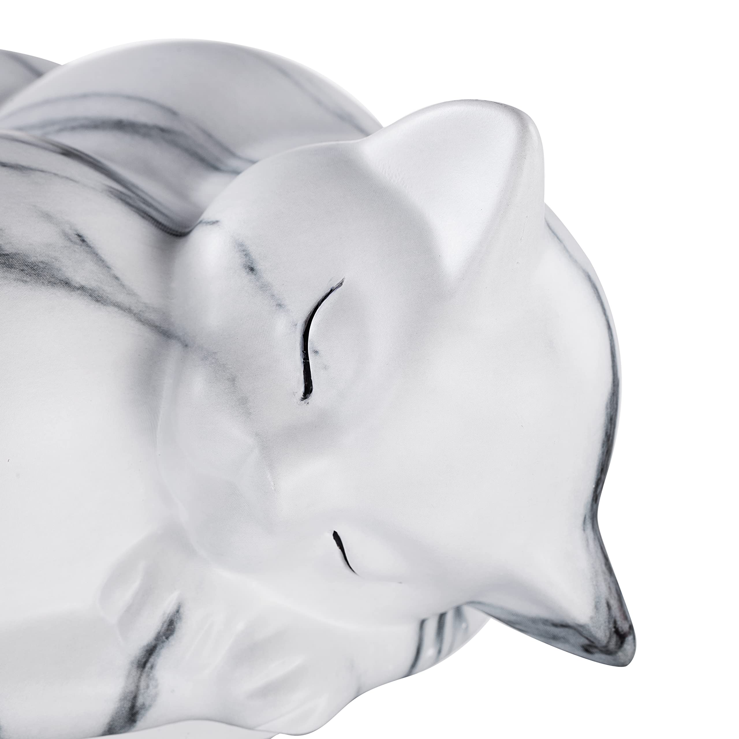 Kriss Art Pet Urns,Sleeping Resin Cremation Cat Urn, Cat Urns For Ashes, Small Animal Urn (White)
